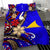 Tokelau Polynesian Bedding Set - Tribal Flower With Special Turtles Blue Color - Polynesian Pride