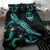 Guam Polynesian Bedding Set - Turtle With Blooming Hibiscus Turquoise - Polynesian Pride