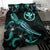 Hawaii Polynesian Bedding Set - Turtle With Blooming Hibiscus Turquoise - Polynesian Pride