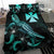 Wallis and Futuna Polynesian Bedding Set - Turtle With Blooming Hibiscus Turquoise - Polynesian Pride