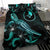 Yap Polynesian Bedding Set - Turtle With Blooming Hibiscus Turquoise - Polynesian Pride