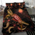 Nauru Polynesian Bedding Set - Turtle With Blooming Hibiscus Gold - Polynesian Pride