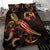 Tuvalu Polynesian Bedding Set - Turtle With Blooming Hibiscus Gold - Polynesian Pride