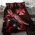 Wallis And Futuna Polynesian Bedding Set - Turtle With Blooming Hibiscus Red - Polynesian Pride