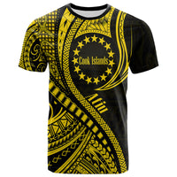 Atiu Cook Islands T Shirt Gold Polynesian Wave Style LT9 Adult Gold - Polynesian Pride