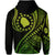 Atiu Cook Islands Hoodie Green Polynesian Wave Style LT9 - Polynesian Pride