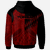 Tonga Zip Hoodie Red Color Symmetry Style - Polynesian Pride