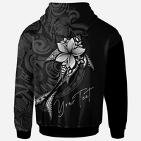 New Caledonia Custom Hoodie Fish With Plumeria Flowers Style - Polynesian Pride