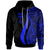 Fiji Hoodie Blue Tentacle Tribal Pattern Unisex Blue - Polynesian Pride