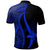 Papua New Guinea Polo Shirt Blue Polynesian Tentacle Tribal Pattern - Polynesian Pride