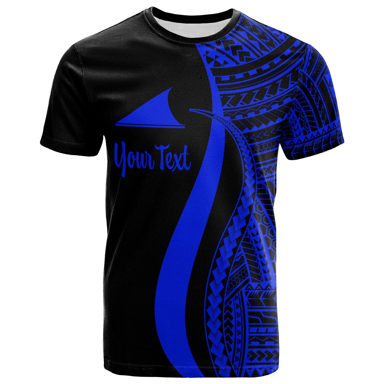 Tokelau Custom T Shirt Blue Micronesian Tentacle Tribal Pattern Unisex Blue - Polynesian Pride