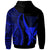 Hawaii Custom Zip up Hoodie Blue Tentacle Tribal Pattern - Polynesian Pride