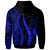 Yap Custom Zip up Hoodie Blue Tentacle Tribal Pattern - Polynesian Pride