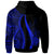 New Caledonia Custom Zip up Hoodie Blue Tentacle Tribal Pattern - Polynesian Pride