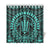 Hawaiian Kakau Honu Arc Turquoise Polynesian Shower Curtain 177 x 172 (cm) Turquoise - Polynesian Pride