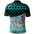 Tokelau Polo Shirt Coconut Leaves Weave Pattern Blue - Polynesian Pride