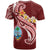 Guam T Shirt Guam Seal Polynesian Patterns Plumeria (Red) - Polynesian Pride