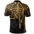 American Samoa Polo Shirt Seal With Polynesian Pattern Heartbeat Style (Gold) - Polynesian Pride