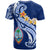 Guam T Shirt Guam Seal Polynesian Patterns Plumeria (Blue) - Polynesian Pride