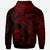 Tuvalu Zip up Hoodie Humpback Whale & Coat of Arms Red - Polynesian Pride