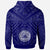 American Samoa Custom Zip up Hoodie Seal In Polynesian Tattoo Style (Blue) - Polynesian Pride