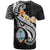 Guam Custom T Shirt Guam Seal Polynesian Patterns Plumeria (Black) - Polynesian Pride