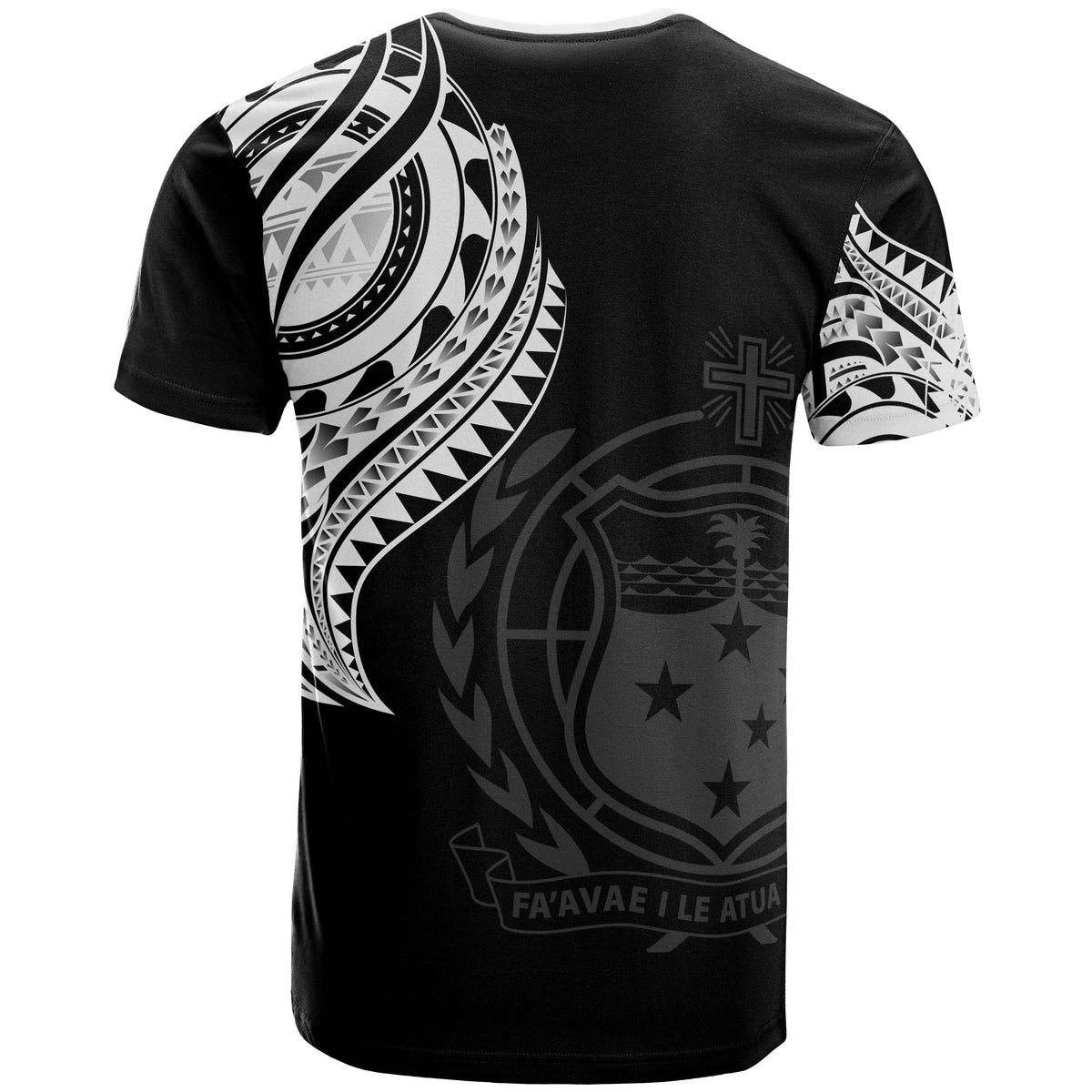 Samoa T Shirt Samoan Tatau White Patterns - Polynesian Pride