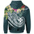 Wallis and Futuna Polynesian Hoodie Summer Plumeria (Turquoise) - Polynesian Pride