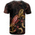 Chuuk Polyneisan T Shirt Turtle With Blooming Hibiscus Gold - Polynesian Pride