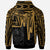 Tahiti Custom Zip up Hoodie Tahiti Seal In Heartbeat Patterns Style (Gold) - Polynesian Pride