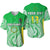 (Custom Text and Number) Cook Islands Baseball Jersey Pattern Be Unique LT13 Green - Polynesian Pride