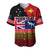 (Custom Personalised) Papua New Guinea and Australia Baseball Jersey Polynesian PNG and AUS LT13 Black - Polynesian Pride