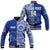 (Custom Text And Number) Tupou Tonga College Baseball Jacket Class Of Year Tongan Ngatu Pattern LT14 Unisex Blue - Polynesian Pride