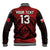 (Custom Text and Number) Tonga Rugby MMT Baseball Jacket Ngatu Mate Maa Tonga Grunge LT13 - Polynesian Pride