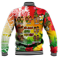 Aloha Poly Fest Baseball Jacket Polynesian Pattern With Tropical Flowers LT14 - Polynesian Pride