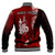 (Custom Personalised) New Caledonia Baseball Jacket Nautilus Red Polynesian Hibiscus LT13 - Polynesian Pride