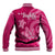 Breast Cancer Awareness Baseball Jacket Hibiscus Polynesian No One Fights Alone LT13 - Polynesian Pride