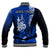 (Custom Personalised) New Caledonia Baseball Jacket Nautilus Blue Polynesian Hibiscus LT13 - Polynesian Pride