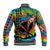 (Custom Personalised) Hawaii Rainbow Tie Dye Baseball Jacket Flowers Polynesian Hawaiian Tribal LT13 - Polynesian Pride