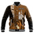 (Custom Personalised) New Caledonia Baseball Jacket Nautilus Gold Polynesian Hibiscus LT13 - Polynesian Pride