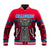 (Custom Personalised) Guam Chamorro Baseball Jacket Latte Stone Red Polynesian Haligi LT13 - Polynesian Pride