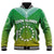 Cook Islands Baseball Jacket Circle Pattern Mix Sea Turtle Green Version LT14 - Polynesian Pride