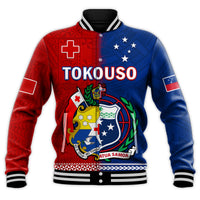 TokoUso Baseball Jacket Tonga and Samoa United We Stand Divided We Fall LT14 Unisex Blue - Polynesian Pride