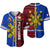 Philippines Baseball Jersey Pilipinas Sun Mix Polynesian Pattern White Strip LT14 Red - Polynesian Pride