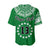 (Custom Text and Number) Cook Islands Tatau Baseball Jersey Symbolize Passion Stars Version Green LT13 - Polynesian Pride