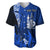 (Custom Personalised) New Caledonia Baseball Jersey Nautilus Blue Polynesian Hibiscus LT13 - Polynesian Pride