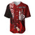 (Custom Personalised) New Caledonia Baseball Jersey Nautilus Red Polynesian Hibiscus LT13 - Polynesian Pride