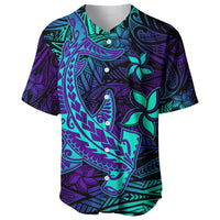 (Custom Personalised) Polynesian Baseball Jersey Purple Paradise Hawaiian Tribal Hammerhead Shark LT14 - Polynesian Pride