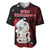 New Zealand Christmas Baseball Jersey Hei Tiki Red Pohutukawa Meri Kirihimete LT14 Red - Polynesian Pride