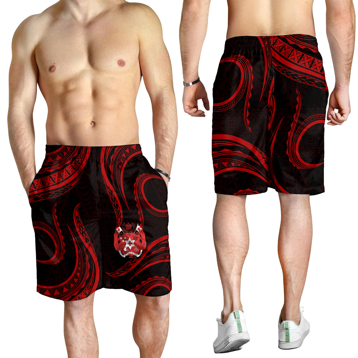 Tonga Pattern Men Short Always Proud LT13 Men's Shorts Red - Polynesian Pride